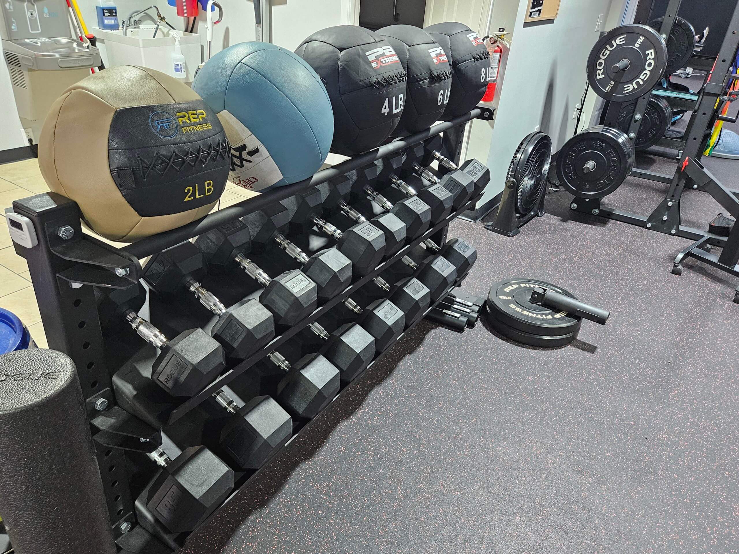 free weights at physical therapy clinic