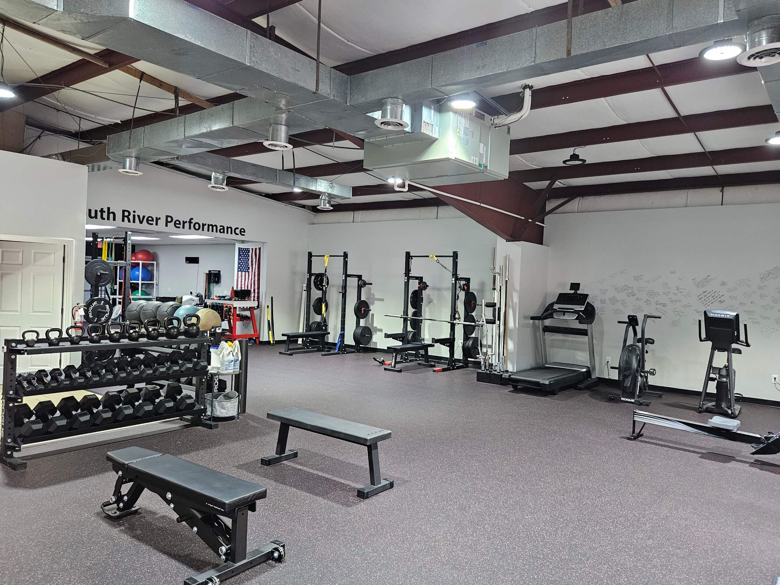 gym and training area in stuarts draft