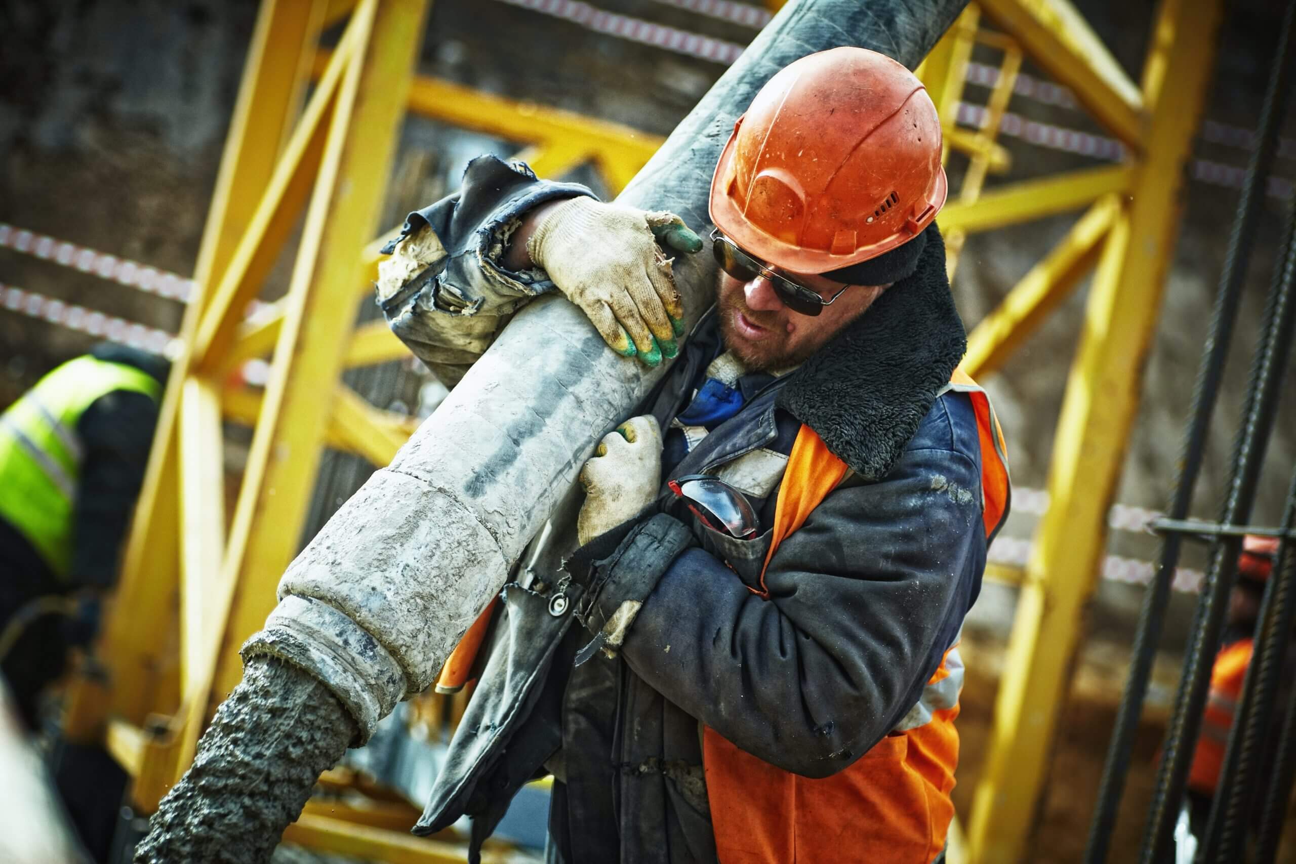 construction worker lifting equipment